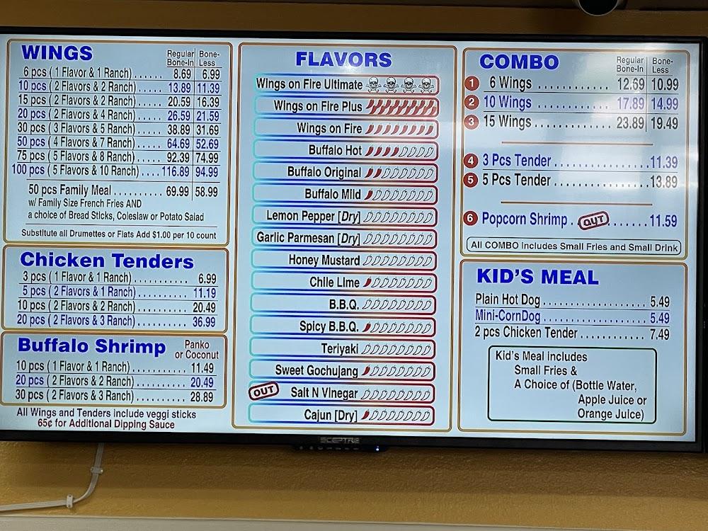 Wings on Fire Menu image 1